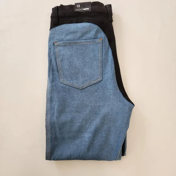 Stylish Blue and Black Women's Jeans - Picture 14 of 16